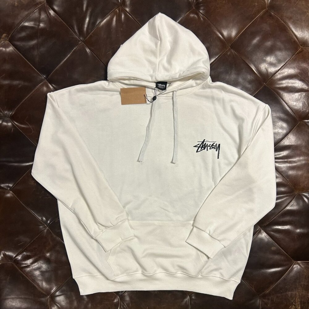 White Stussy Hoofie Size Large Brand New